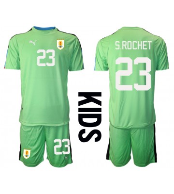 Lacne Dětský Futbalové dres Uruguaj Sergio Rochet #23 Brankarsky  MS 2022 Krátky Rukáv - Domáci (+ trenírky)